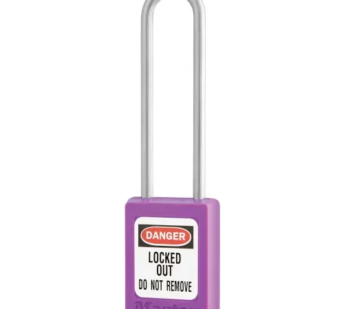 Master Lock® Thermoplastic Zenex" S31LTPRP Safety Padlock, 1-3/8"W x 3"H Shackle, Purple