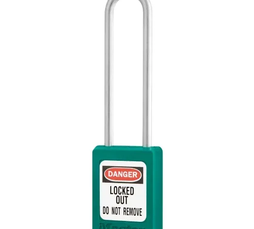 Master Lock® Thermoplastic Zenex" S31LTTEAL Safety Padlock, 1-3/8"W x 3"H Shackle, Teal