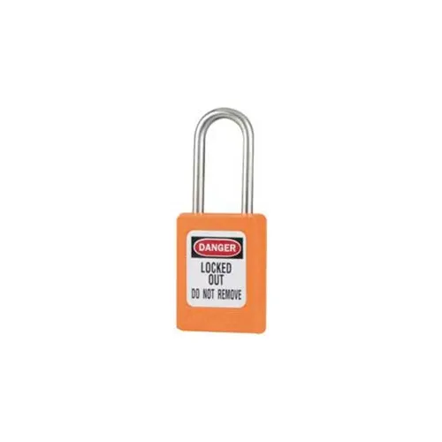 Master Lock® Safety Padlock, Short Zenex", 3/16" Body X 1-1/2" Shackle, Orange