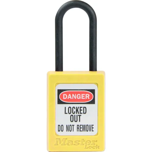 Master Lock® Thermoplastic Dialectric Zenex" S32YLW Safety Padlock, 1-3/8"W x 1-1/2"H YLW