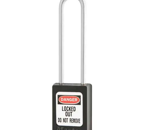Master Lock® Thermoplastic Zenex" S33LTBLK Snap Lock Safety Padlock, 1-3/8"W x 3"H, Black