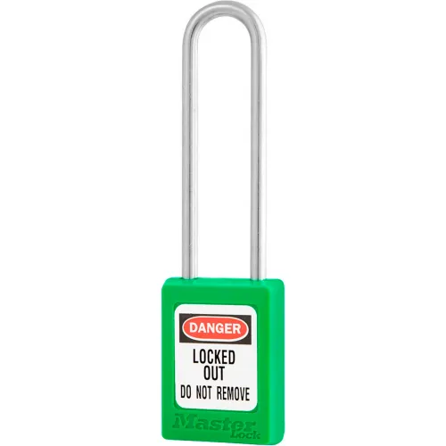 Master Lock® Thermoplastic Zenex" S33LTGRN Snap Lock Safety Padlock, 1-3/8"W x 3"H, Green