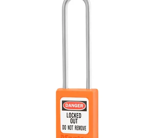 Master Lock® Thermoplastic Zenex" S33LTORJ Snap Lock Safety Padlock, 1-3/8"W x 3"H Orange