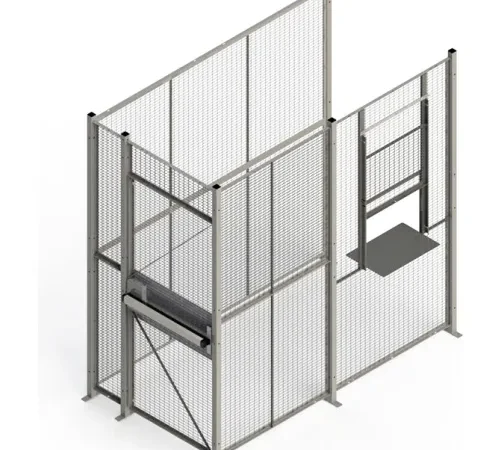 WireCrafters? 840 Style, 3 sided Driver Cage, No Ceiling 4'W x 8'D x 8'H