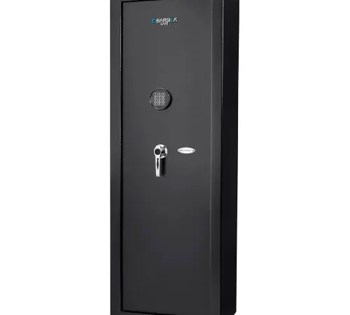 Barska? Digital Keypad 14 Position Rifle Security Safe, 19-1/2"W x 13"D x 57"H, Black