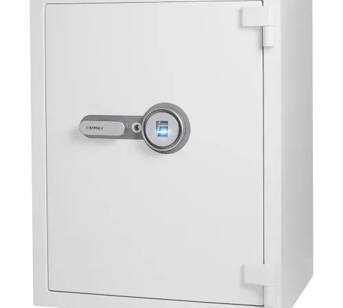Barska? Biometric Fireproof Security Safe, 17-5/16"W x 19-11/16"D x 27-5/8"H, White