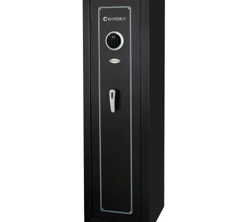 Barska? Large Quick Access Biometric Keypad Rifle Safe, 15-7/8"W x 15-1/16"D x 55-1/8"H, Black