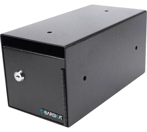 Barska? Single Key Depository Safe, 6"W x 12"D x 6"H, Black