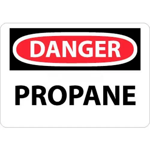 NMC D603RB OSHA Sign, Danger Propane, 10" X 14", White/Red/Black