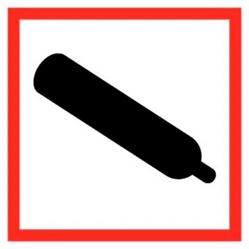 NMC GHS2042AL2, Compressed Air GHS Label, Paper, 2" x 2", 250/ROLL