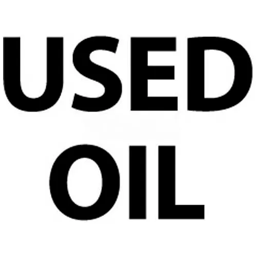 NMC M750PB Hazardous Materials Sign, Used Oil, 10" X 14", White/Black