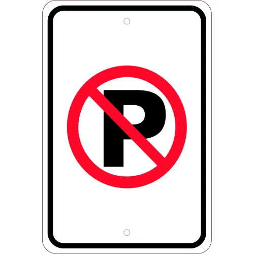 NMC TM0166K Traffic Sign, No Parking Graphic Symbol, 18" X 12", White