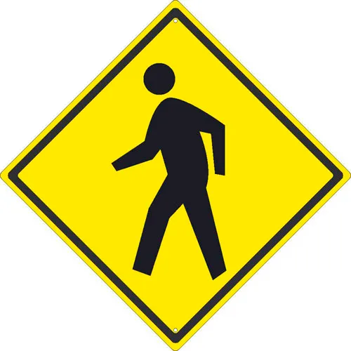 NMC TM119J Traffic Sign - Pedestrian Crossing, Aluminum, 24" x 24"
