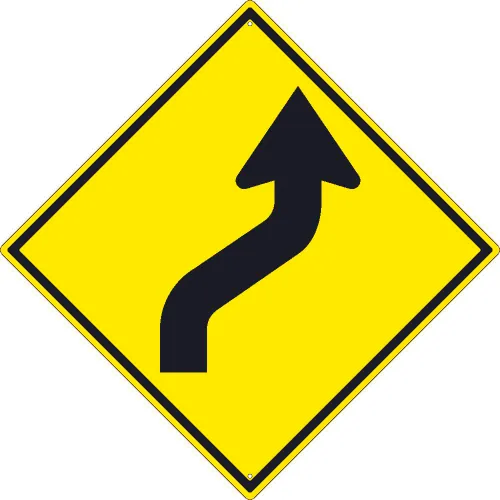 NMC TM243K Traffic Sign, Lane Shift Arrow Left Sihn, 30" X 30", Yellow