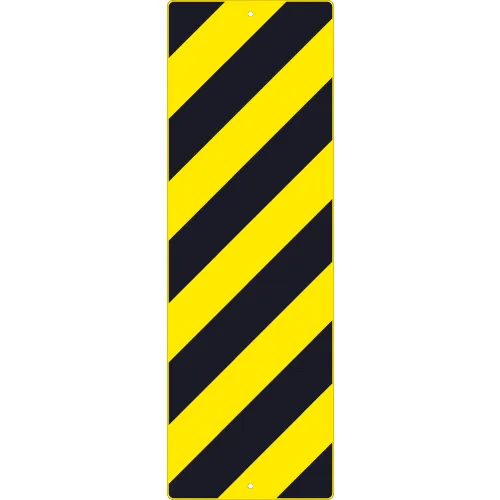 NMC TM267K Traffic Sign, Right Stripe Yellow Object Marker Sign, 12" X 36", Yellow