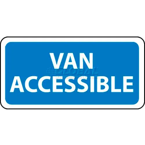 NMC TMA1H Traffic Sign, Van Accessible, 6" X 12", White/Blue