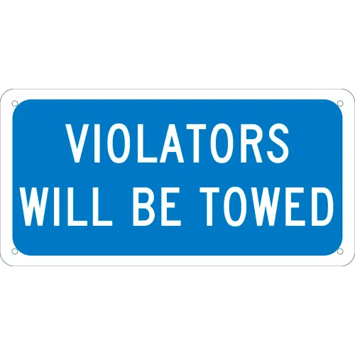 NMC TMAS10G Traffic Sign, Violators Will Be Towed, 6" X 12", Blue