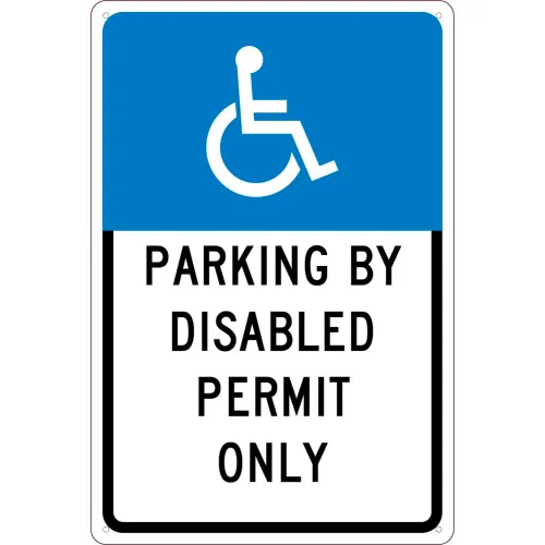 NMC TMS312G Traffic Sign, Reserved Parking Permit Florida, 18" X 12", White