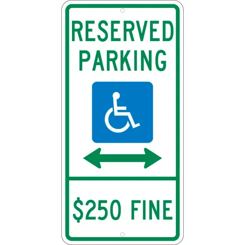 NMC TMS316J Traffic Sign, Reserved Parking Illinois, 24" X 12", White