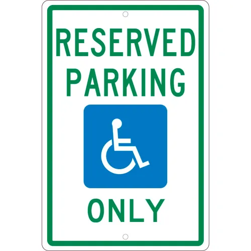 NMC TMS318H Traffic Sign, Reserved Parking Michigan, 18" X 12", White