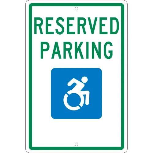 NMC TMS326H Traffic Sign, Reserved Parking New York, 18" X 12", White