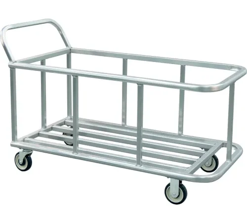 New Age Industrial Heavy Duty Aluminum Double Universal Trash Can Cart, 1000 lb. Capacity