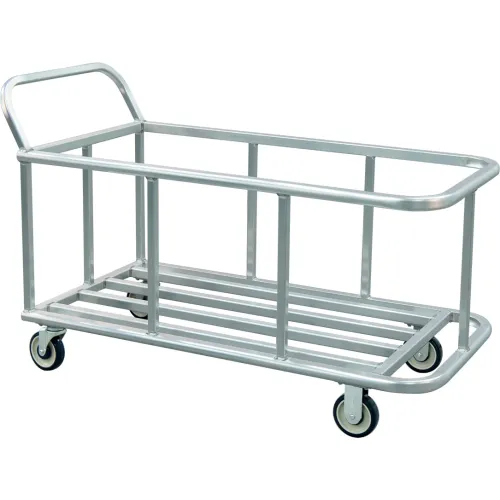 New Age Industrial Heavy Duty Aluminum Double Universal Trash Can Cart, 1000 lb. Capacity