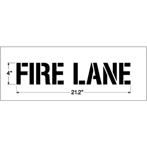 Newstripe 4" FIRE LANE, 1/8" Thick, PolyTough, Plastic, White