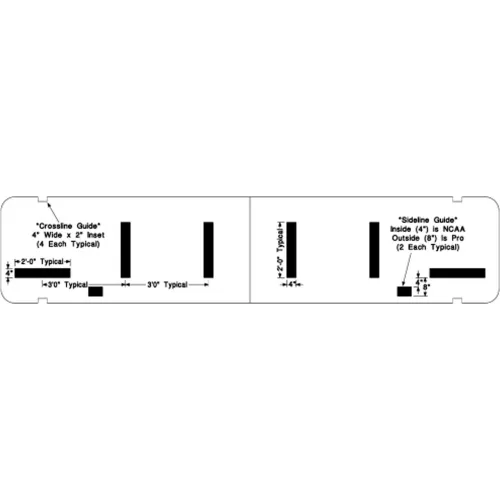 Newstripe Deluxe Hash Mark Football Field Stencil, 1/8" Thick, PolyTough, Plastic, White