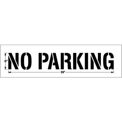 Newstripe 6" NO PARKING, 1/8" Thick, PolyTough, Plastic, White