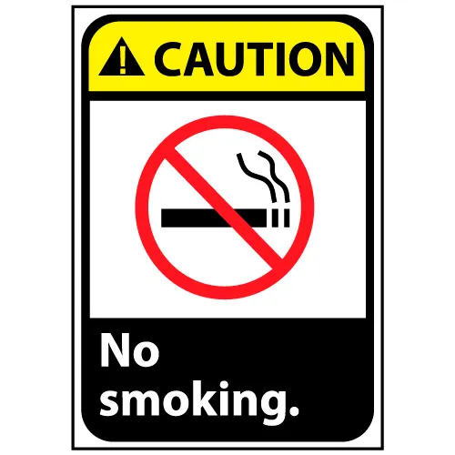 Caution Sign 14x10 Rigid Plastic - No Smoking