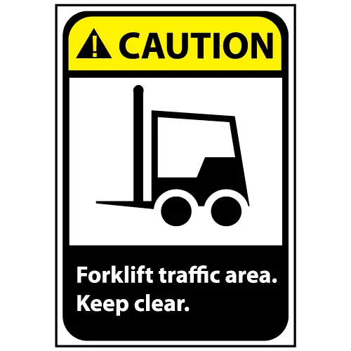 Caution Sign 14x10 Aluminum - Forklift Traffic Area
