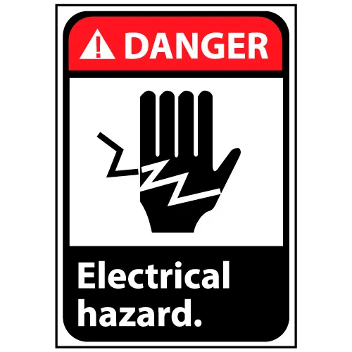 Danger Sign 14x10 Rigid Plastic - Electrical Hazard