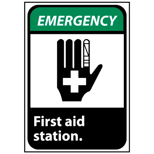 Emergency Sign 14x10 Aluminum - First Aid Station