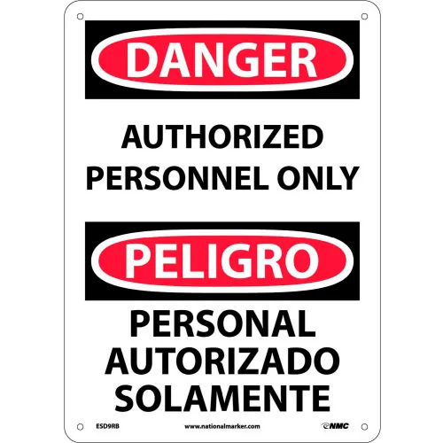 Bilingual Plastic Sign - Danger Authorized Personnel Only