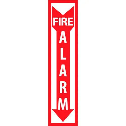 NMC™ Fire Safety Plastic Sign, Fire Alarm, 4"W x 18"H, Gray