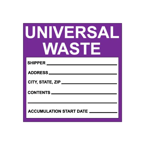 Hazardous Waste Vinyl Labels - Universal Waste