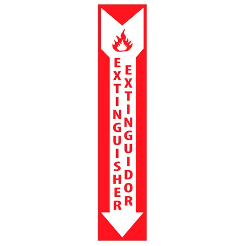 Fire Safety Sign - Bilingual - Extinguisher Extinor - Plastic