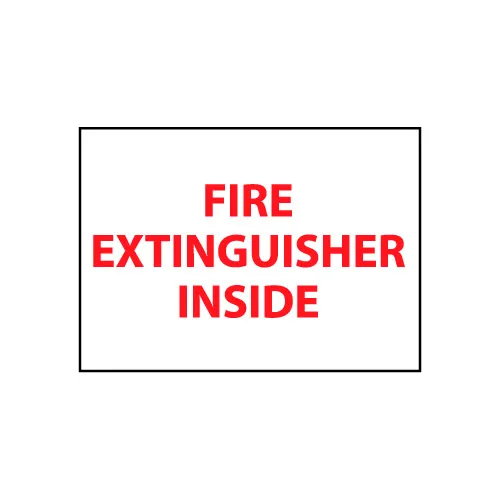 NMC™ Fire Safety Vinyl Sign, Fire Extinguisher Inside, 9"W x 6"H, Gray
