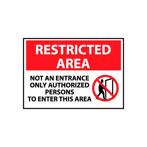 Restricted Area Plastic - Not An Entrance Only Authorized Persons To Enter