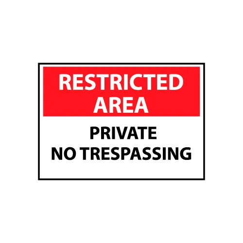 Restricted Area Aluminum - Private No Trespassing