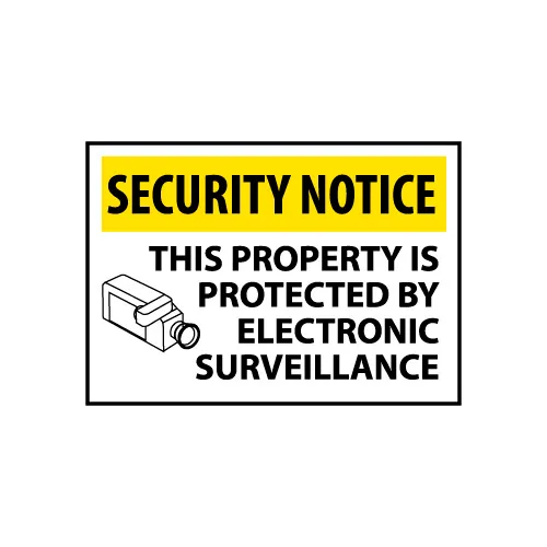 Security Notice Plastic - This Property Is Protected By Electronic Surveillance