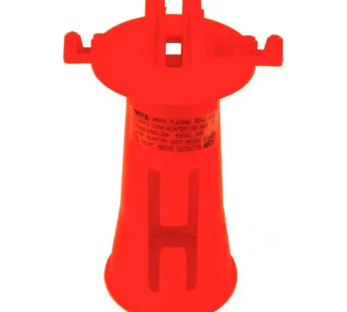 Red plastic sprinkler head lockout