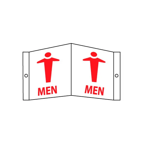 NMC™ Facility Visi Vinyl Sign, Men, 14-1/2"W x 8"H, Gray, White