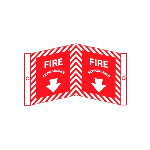 NMC" Fire Visi Vinyl Sign, Fire Extinguisher, 9"W x 6"H, Gray