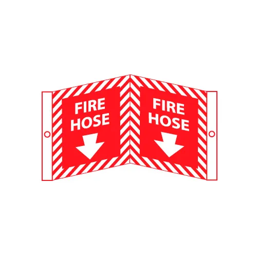 NMC™ Fire Visi Vinyl Sign, Fire Hose, 8-3/4"W x 5-3/4"H, Gray, Red