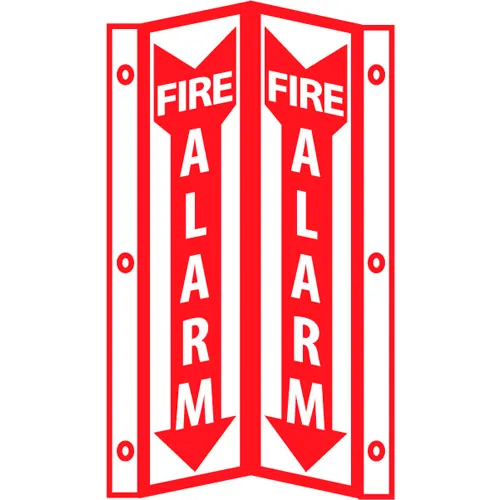 NMC™ Fire Visi Vinyl Sign, Fire Alarm, 8-3/4"W x 16"H, Gray, White