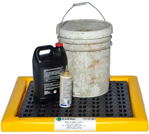 ENPAC Poly-Spill Pad With Grate - 24" x 24" x 2", 5600-YE