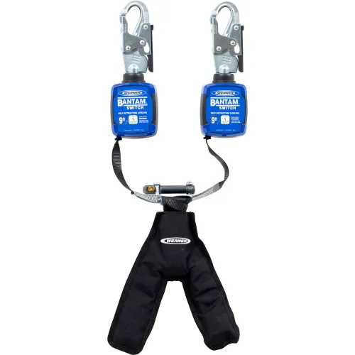 Dual retractable safety lanyard with snap hooks