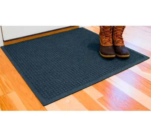 WaterHog® Squares Entrance Mat Fashion Border 3/8" Thick 3' x 5' Navy